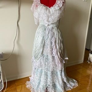 Revolutionary War 1700s Blue Lace Hamilton Cosplay